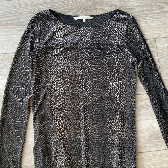 RACHEL ROY Black Snakeskin Print Gathered Textured Dress - Picture 7 of 16